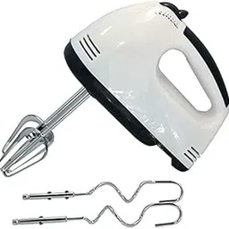 Electrical Hand Mixer, Egg Beater, Ice-cream Beater, Cake Beater for Whipping, Beating Cream (White) with 2 Stainless Steel Beaters, 2 Dough Hooks and Dough Hooks-image-55