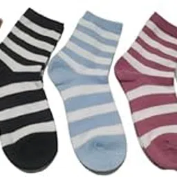 brikshi ladies Girl's High Ankle Length Cotton Socks pack of 5 multicolor-picture-28