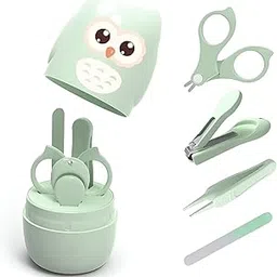 XRWIIZ 4-in-1 Baby Nail Kit with Cute Owl Case – Infant Nail Clipper | Scissors| Nail File & Tweezers – Safe Baby Manicure & Pedicure Set for Newborns |Toddlers | Kids |Design Travel Grooming Kit-picture-39