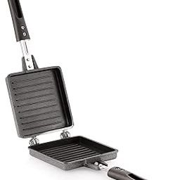 BLLUEX - Home and Kithchen, Non Stick Gas Solo Toaster Jumbo Gas Compatible Super Heavy Thickness (KML Square Solo Toaster Black)(Model- KT123)-image-4