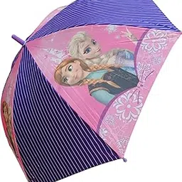 chaatewala ™ Frozen Elsa Umbrella, Purple & Pink, Kids Girls, Auto Open Button, Rain Protection-picture-29