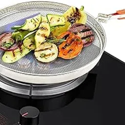 AADHIK Papad Roaster, Phukla Grill for Gas Stove,Roti Jali for Kitchen Cooking, Barbeque Grill, Brinjal Roaster,Steel Mesh Griller (8 Inch)-picture-16