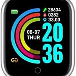 Raptas Bluetooth D20 SmartWatch with Heart Rate & Blood Pressure Monitor, Sleep Monitor, Information Reminder & Step Counter Fitness Tracker for Unisex (Silver, Chrome Finished)-image-1