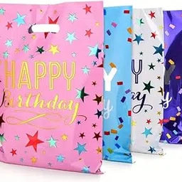 VRB Dec 24pcs Foil Guddy bags, return gift bags for kids birthday, Happy Birthday Party Return Gift Bags For Boys and Girls, Colorful Gift Bags (24pcs Happy Birthday Mix)-image-61