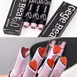Gege Bear Little Bunny Love Moist Lipstick for Women | Cute Heart Shaped Lipstick Tip for Precision | Silky, Hydrating, Lightweight Formula That Feels like Tinted Lip Balm | Subtle Gloss Effect with Rich, Buildable Pigment | (01# Innocent Doll, 1.8g)-picture-36