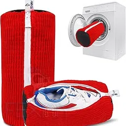 FEXMY FEXMY Shoe Washing Machine Bag – Invisible Zipper, Side Opening Laundry Bag for Washer & Dryer – Reusable Sneaker Cleaning Bag – Fits All Shoe Sizes (Red)-picture-26