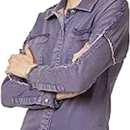 miss chase Women's Purple Denim Bomber Jacket-picture-36