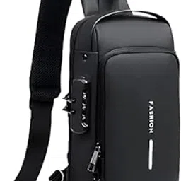 Fashion Anti-Theft Sling Bag with USB Charging Port, Multiple Storage Pockets, Metal Buckle Waterproof Polyester Slim Unisex Crossbody Backpack-image-29