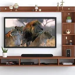 RADHA CRAFT Engineered Wood Wall Mount TV Unit/TV Stand/TV Cabinet/TV Entertainment Unit/Set Top Box Stand (Ideal for 43 Inch) (D.I.Y) (Teak Natural) image 1