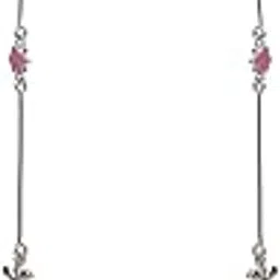 vijayshree sovani designs 92.5 Sterling Silver Enamel Flower Leaf Shoulder Grazer Earrings | Statement 925 Silver Dangler Shoulder Dusters for Women & Girls | Unique Gifts for Ladies-picture-36