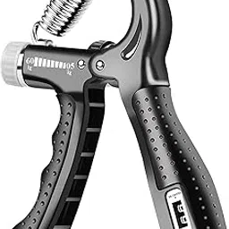 HomeHaven Alloy Steel Hand Gripper, Adjustable 5-60Kg Resistance, Professional Counter With Digital Display, Anti-Slip Grip, Black-image-11