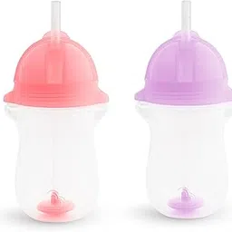 Munchkin Click Lock Any Angle Weighted Straw Cup, 10 Ounce, 2 Count, Pink/Purple-picture-23