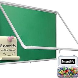 generic Essentiify 2x3 Feet Notice Board with Glass Door, pin Board/Soft Board/Notice Board for Office, Study Room & School Uses, Notice Board for Office with Glass, Notice Board for Study Room(Green)-picture-45