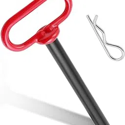 Trailer Hitch Pin, 5/8 x 6 Inch Tractor Hitch Pin with R-Clip Pin for Lawn Mower, Tractor, Trailer (Red)-picture-19