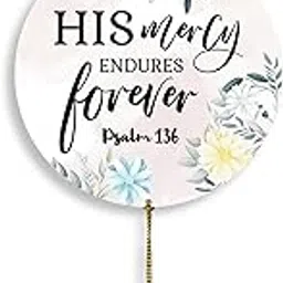 AR Creative His Mercy Endures - Christian Bible Verse Car Hanging for Decoration, Bible Quotes MDF Wooden Art, Bible Verse, Christian Quotes Car Accessories, Wood Hanger (3 inch x 3 inch).-picture-33