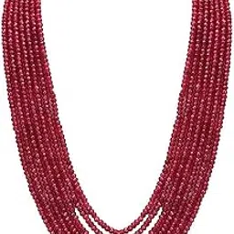 aamrapali silver gems Quartz Beaded Layered Necklace for women - 20 Inches- 5 Line-picture-20