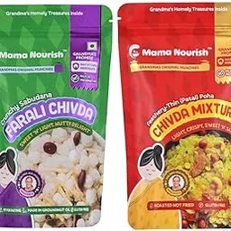 Mama Nourish Chivda Combo | Farali Mixture & Patal Poha Chivda Namkeen | Roasted Healthy Namkeen | Travel Snacks | Fasting Snacks | Gluten Free, No Palm Oil, No Preservatives | Pack of 2 (2 x 100g)-picture-11