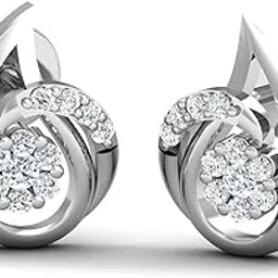 kuberbox 14KT White Gold Diamond Astute Glow Stud Earrings for Women-picture-17