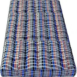 IRA Cotton Filled Box Type Folding Portable Mattress for Double Bed (72x48x4, Blue)-image-6