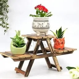Wooden Planter Stand, 3 Tier, Small Size, For Indoor and Outdoor Decor-picture-15
