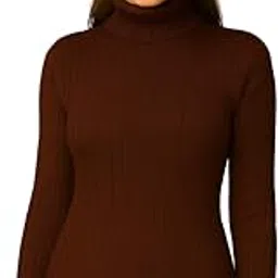 top ten Free Size Warm and Cozy Body Hug Stylish Winter thermalwear Highneck/Turtleneck Rib Knitwear skivi/Pullover for Women-picture-20