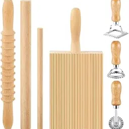 Pasta Making Tool Set Rolling Pin Gnocchi Pasta Maker for Gifts Homemade DIY 7 Pieces-image-14