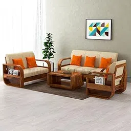 MURARAKA ART Sheesham Wood 6 Seater Sofa Set with 40 Density Cushion for Living Room Furniture Wooden Sofa Set 6 Seater for Home & Office (3+2+1, Natural Finish)-picture-19
