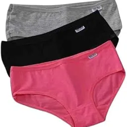 ikkai Women's Mid Waist Soft Gulfi Breathable Bikini Panty Regular All Day Comfort Soft Pack of 3-picture-46