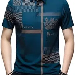 zynluxe Men's Printed Polo T-Shirt | Half Sleeve Casual Wear for Men | Soft & Comfortable Cotton Blend | Stylish Designer Top | Ideal, Office & Parties-picture-16