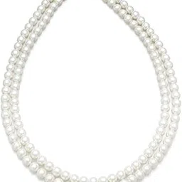 jewelopia Motimala White Pearl Bead single and Double line Mala for Women and Girls-picture-25