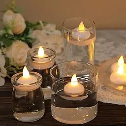 Gocrockery Decorative Floating Lotus Flower LED Tea Light Candles for Home Decor, Festivals, Diwali, Pooja, – Floating Decoration Lights for Bowl (Water seansor Tea Light TIVA) Pack of 6-picture-26