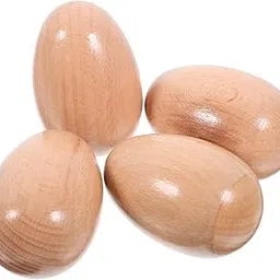 Abaodam Wood Egg Shakers Set, 4pcs Egg Maracas Hand Percussion Shakers Unfinished Easter Eggs Musical Instruments Wooden Easter Egg Toy for Kids Easter Basket Stuffer-picture-18