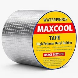 Leakage Repair Waterproof Tape for Pipe Leakage Roof Water Leakage Solution Aluminium Foil Tape Waterproof Adhesive Tape Sealing Butyl Rubber Tape Silver (5CM*5M (Pack Of 2))-picture-11