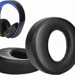 SOULWIT Earpads Cushions for Sony Gold Wireless PlayStation PS4 Headset, 2014 Version, Headphone Model CECHYA-0083, Ear Pads Replacement (Black) image 1