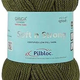 Soft N Strong, Certified Low Pill Yarn. Hand Knitting and Crochet Yarn. OEKOTEX Class 1 Certified. Pack of 2 Balls - 100gms Each. Shade no - SNS005-picture-29