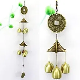 Eversky01 Handicraft Metal Wind Chimes for Home Balcony Garden Positive Energy, Home Decor Hanging Long Brass Bells Gifts for Loved Ones 6 Bells-image-3