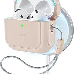 ESR for AirPods 4 Case, Compatible with AirPods 4th Generation Case (2024) (USB-C), Compatible with MagSafe, Drop Protection Cover with Lanyard, Magnetic Lid Lock, Orbit Hybrid Case, Desert Titanium-picture-31