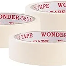 Italiya Tapes Masking Tape - 20 Meter Length 24mm (1" | 1 Inch) - Pack of 3 Rolls - Easy Tear Tape, Best for Carpenter, Labelling, Painting, Wall painting, Auto-garages, Furnitures and Wooden items-picture-46