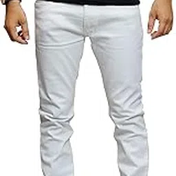 lawson Men's Clasic Slim Fit White Denim Jeans-picture-50