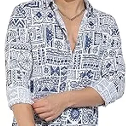 campus sutra Men's Rayon Blend Button Up Regular Fit Shirt for Casual Wear | Button Closure | Spread Collar | Regular Sleeve | Shirts Crafted with Comfort Fit for Everyday Wear-picture-50