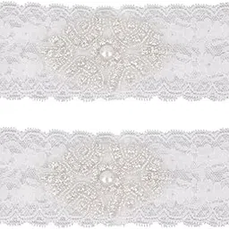 ujeavette Charming Crystal Elastic Rhinestone Lace Bridal Wedding Prom Garter-picture-48