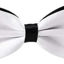 good 1 store Doube Bowtie Mens Classic Multi Combo Pre-tied Satin Polyester Formal Bow tie Set For Boy Women and Men & Adjustable Length and Many Colors Option in bulk (1, White & Black)-picture-56