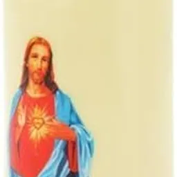 FABLOFT® 5xElectronic Candle Flameless Pillar Light Decoration Sacred Man with Heart-picture-23