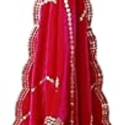 aripan Velvet dupatta heavy embroidery gota patti fancy trendy for women and girls free size 2.25m soft makhmali chunni pack of 1pcs-picture-47