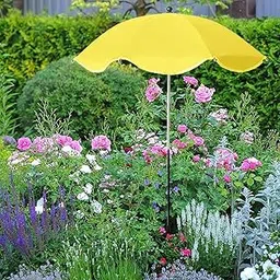 Plant Umbrella Decor Adjustable Angle for Garden Beds Flowers Potted Outdoor Yellow-image-18