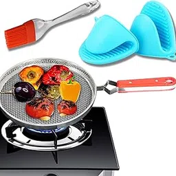 PHULKAGRILL03 - Stainless Steel Mesh Jali Grill for Gas Stove - Phulka, Roti, Papad, Baingan Bharta Roaster image 1