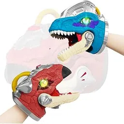 Geekmonkey 3 in 1 Realistic Dinosaur Hand Puppet with Light and Sound | Role Play Dinosaur Puppet Puppet Toys for Kids Boys Girls Adult, Party Favor Gift Imaginative Play-image-5