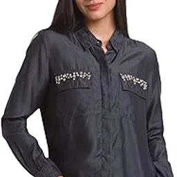 spykar Women's Solid Modern Fit Shirt-picture-23
