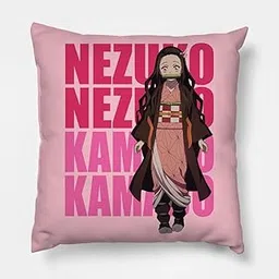 CRAFT MANIACS Cutie Megumi DEMMON Slayer NEZUKO Pink Pretty Names 16 * 16 Inches Pillow with Cover & Filler | Vaccum Packed-picture-16