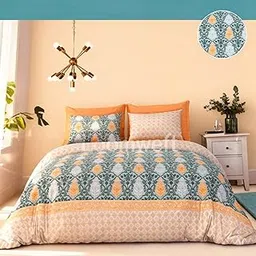 Loomweft Premium Cotton King Size Bedsheet with 2 Pillow Covers | Soft | Breathable 72''X78'', 275X275 Cm | Geometric-picture-23